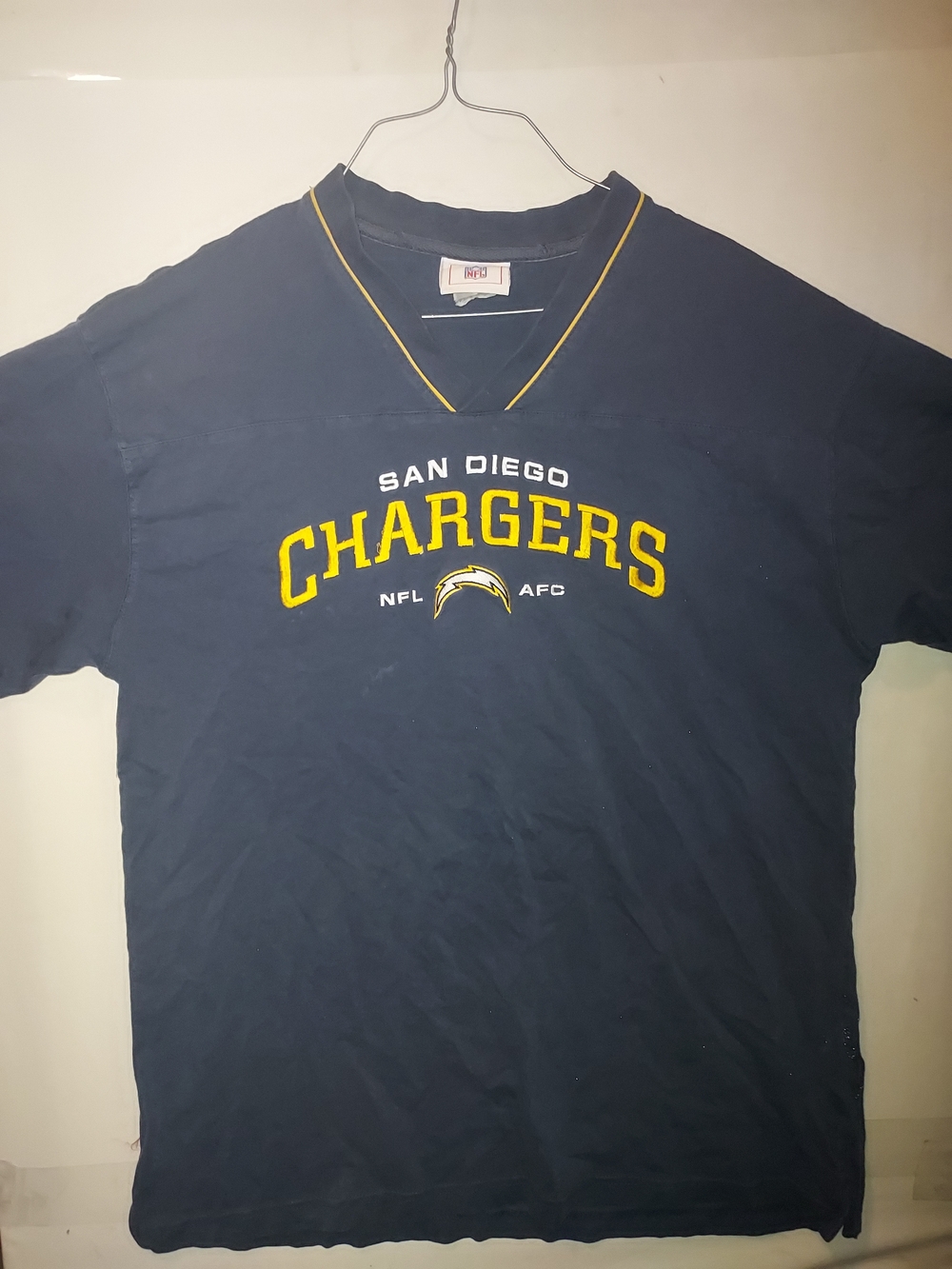 NFL San Diego Chargers Navy Blue Shirt with Yellow Accent